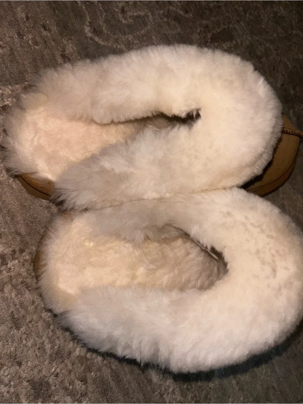 BearPaw Women's Suede Platform Slippers in Chestnut with Cream Shearling - Picture 3 of 4